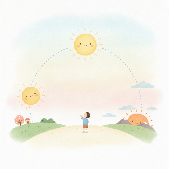 太陽は動いて見える