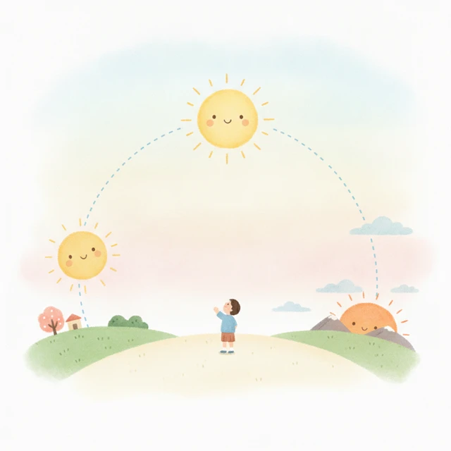 太陽は動いて見える