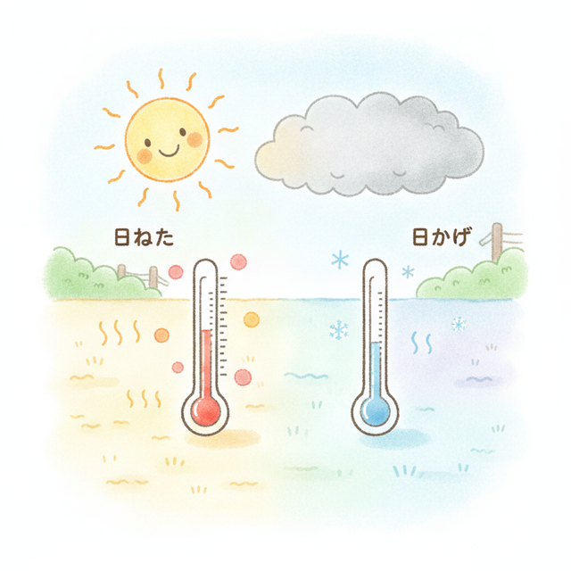 日なたと日かげの温度