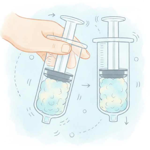 空気は押し縮められる